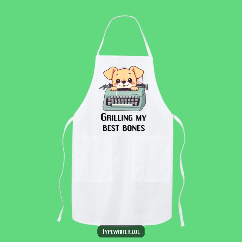 Funny Dog Typing Apron: Curious Pup Chef's Funny Gift