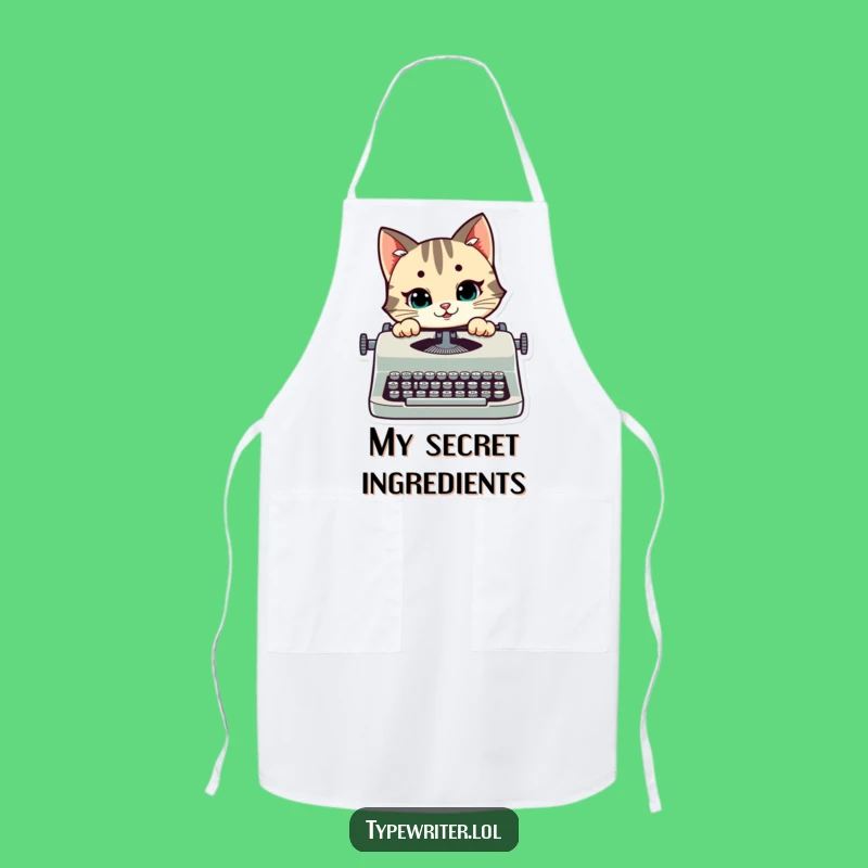 Funny Cat Typing Apron: Mischievous Kitty Chef's Funny Gift