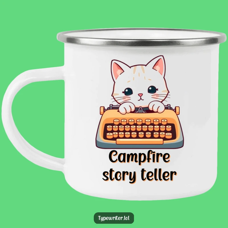 Funny Cat Writer Camping Mug: Paw-typing Literary Cup, an Adventurous Funny Gift