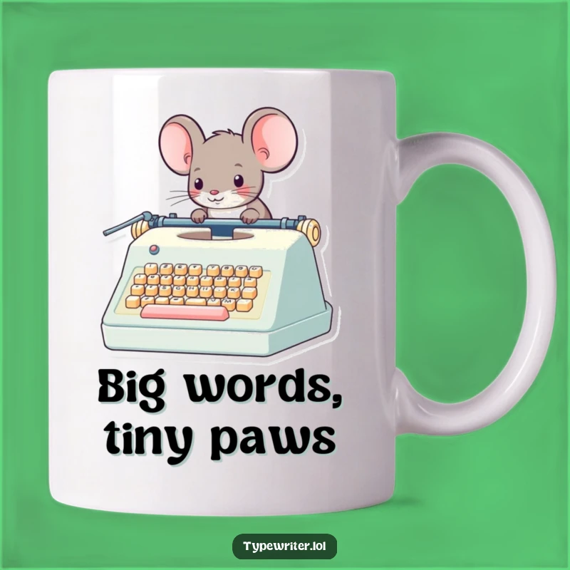 Funny Mouse Typewriter Mug: Whimsical Character's Giant Machine - Perfect Funny Gift