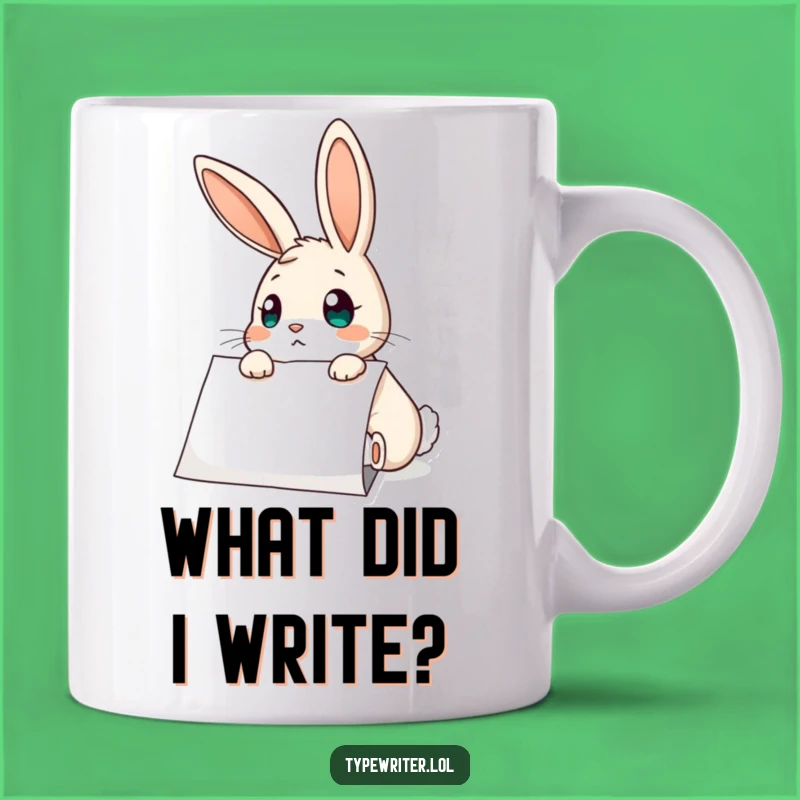Funny Rabbit Surprise Mug: Curious Bunny's Shocking Discovery - A Perfect Funny Gift