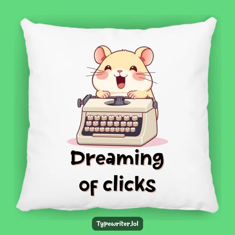 Funny Hamster Typewriter Pillow: Cozy Comfort for Writers and Perfect Funny Gift