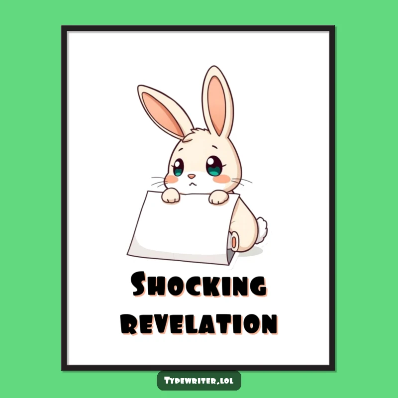 Funny Rabbit Surprise Digital Art: Curious Bunny's Astonished Moment - Instant Hilarious Gift