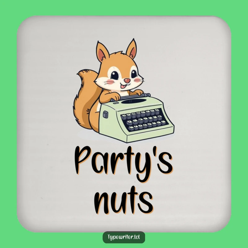 Funny Squirrel Typing Coaster: Busy Critter's Speedy Protection - Hilarious Gift
