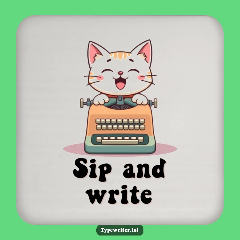 Funny Cat Writer Coasters: Protect Surfaces with Vintage Charm