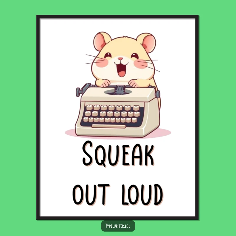 Funny Hamster Typewriter Poster: Inspiring Wall Art and Perfect Funny Gift