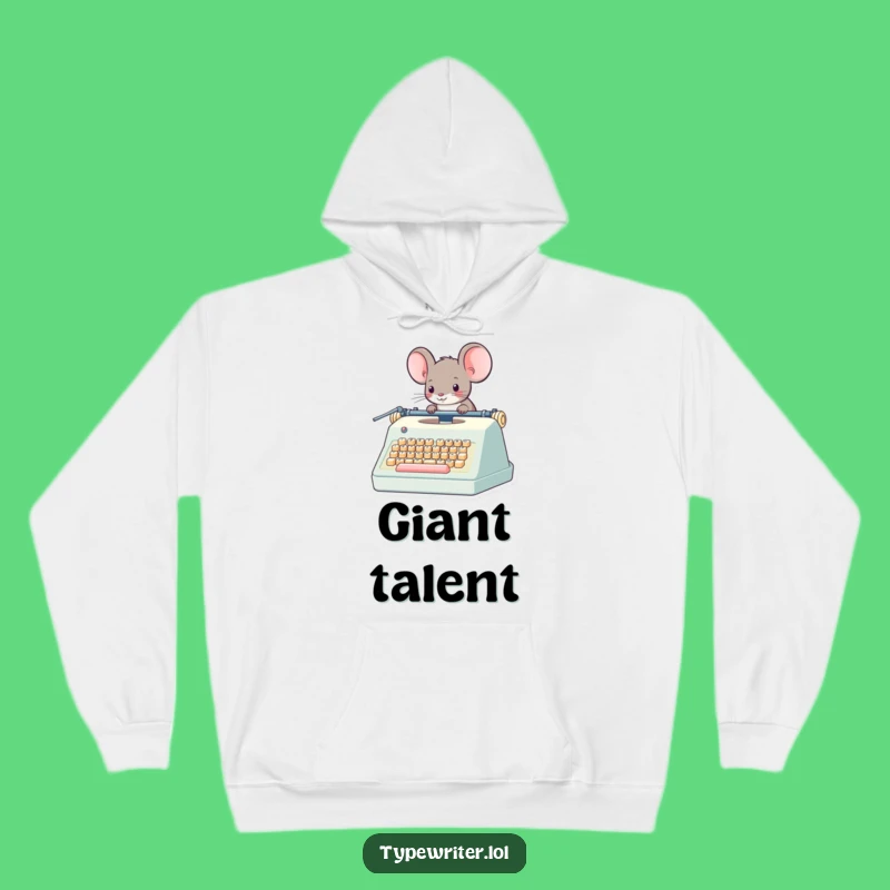 Funny Mouse Giant Typewriter Hoodie: Whimsical Character's Cozy Tales - Warm Funny Gift