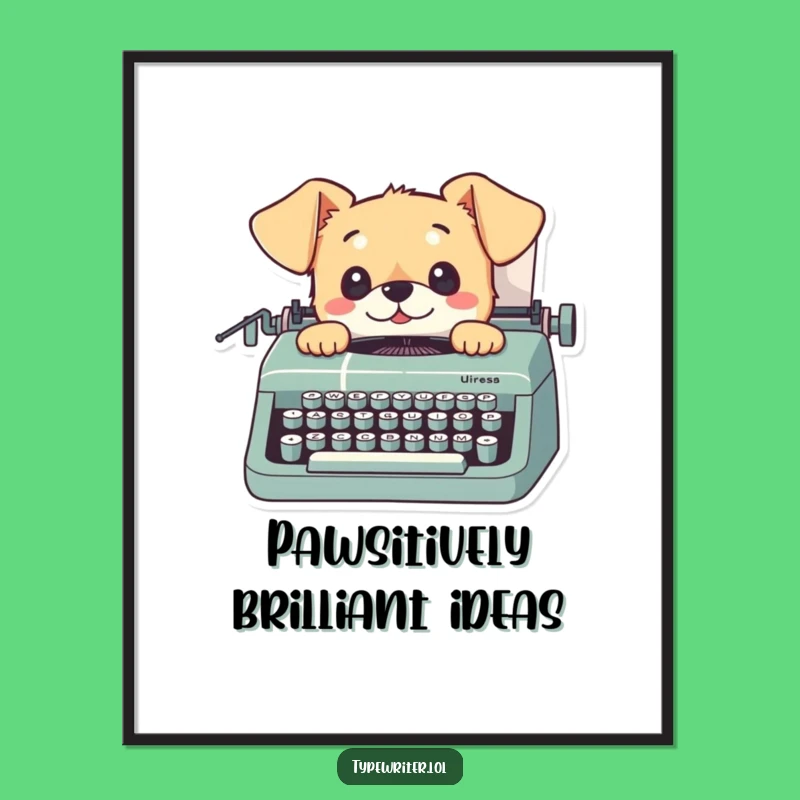 Free Printable Dog Wall Art: Curious Typist Funny Digital Download for Pet Lovers