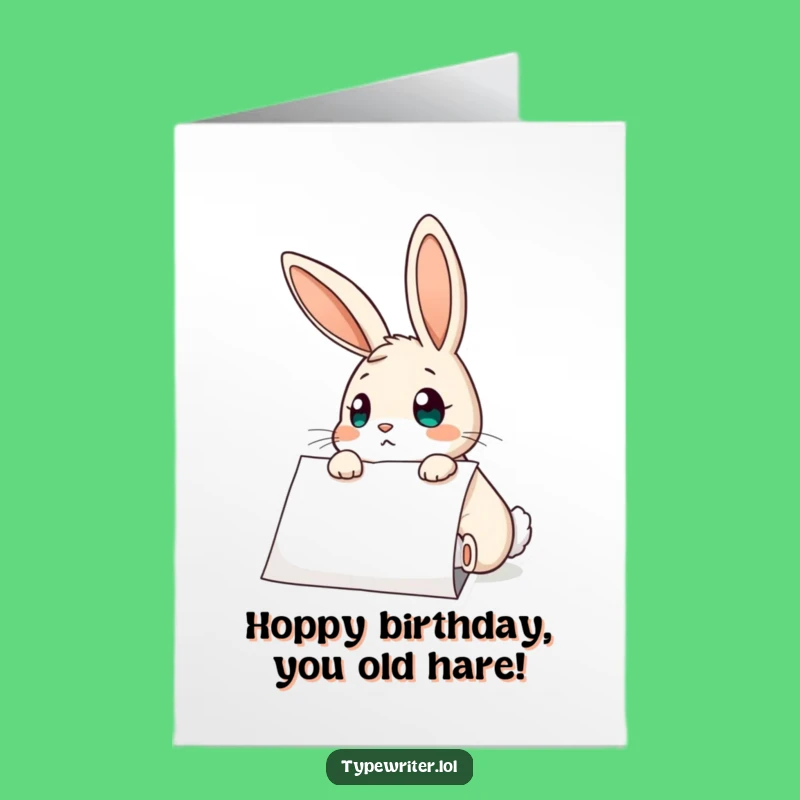 Free Printable Birthday Card: Surprised Rabbit, Whimsical DIY Digital Gift