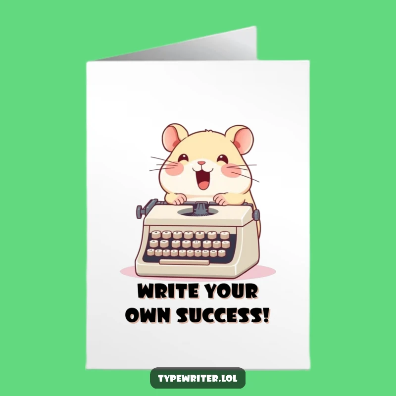 Free Printable Hamster Congrats Card: Glee-ful Typing Hamster Gift