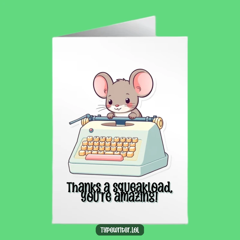 Free Printable Thank You Card: Giant Typewriter Mouse, Charming DIY Gift