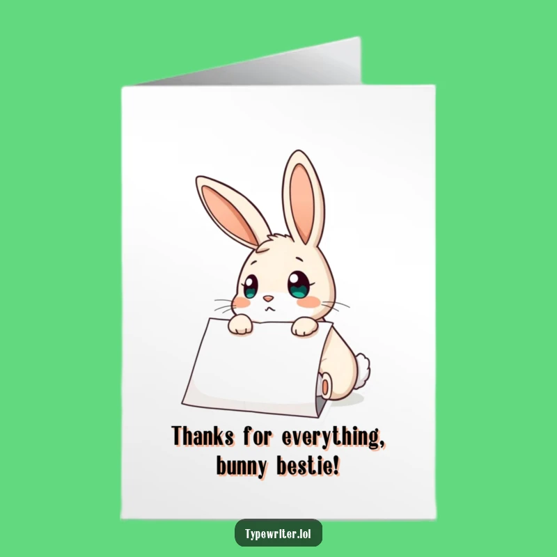 Free Printable Thank You Card: Surprised Rabbit, Sweet DIY Gift