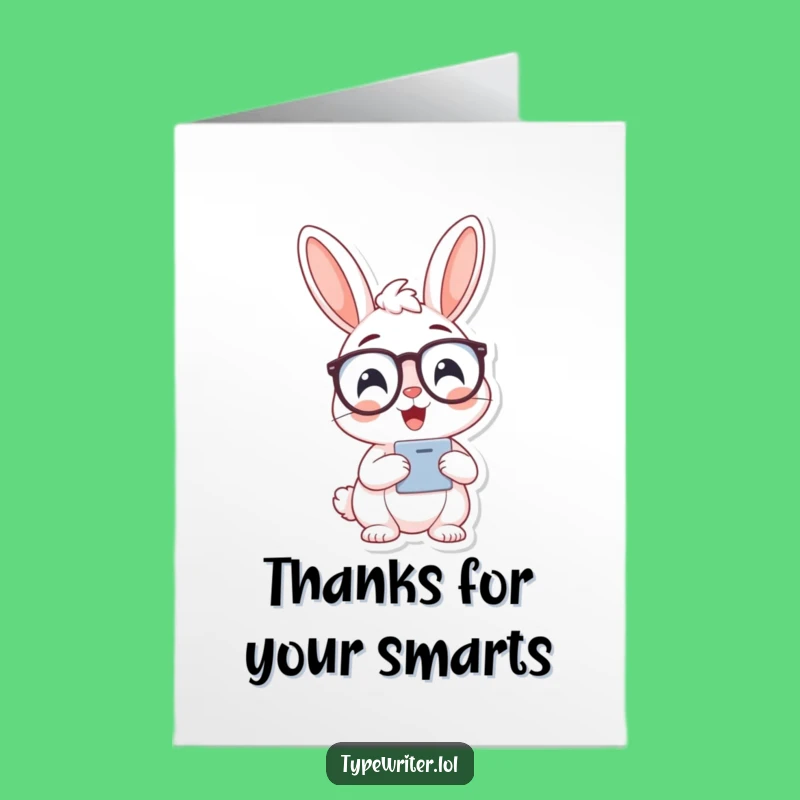 Free Printable Bunny Typist Thank You Card - Humorous Downloadable DIY Gift for Gratitude