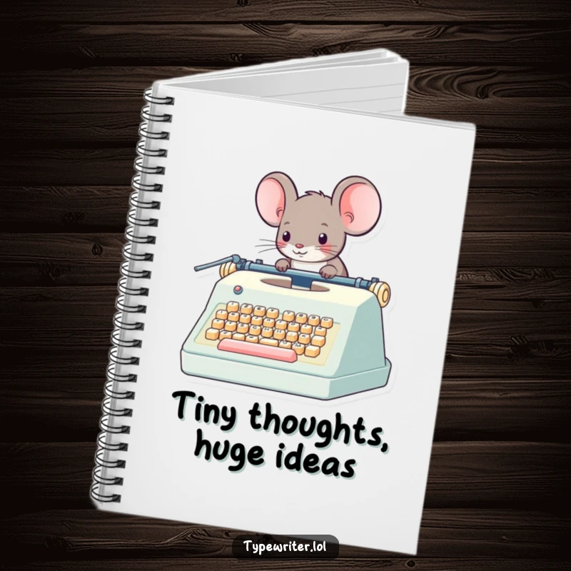 Funny Mouse Notebook: A whimsical mouse character operating a giant typewriter, perfect for jotting down epic stories and magical ideas.