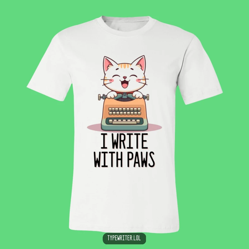 Funny Cat Writer T-Shirt: Hilarious Vintage Typing Feline Tee