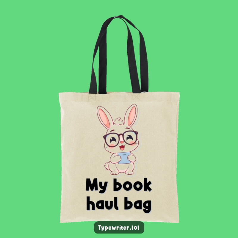 Funny Bunny Typist Tote Bag: Cheerful Scholar Companion, a Practical Funny Gift