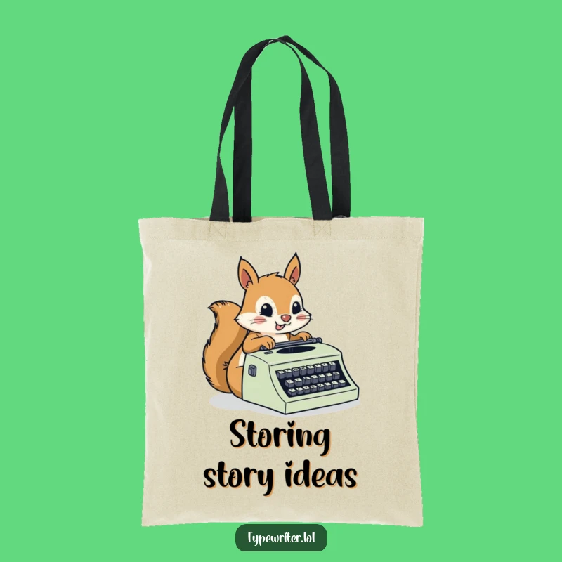 Funny Squirrel Typist Tote Bag: Busy Critter's Literary Carry-All - Hilarious Gift